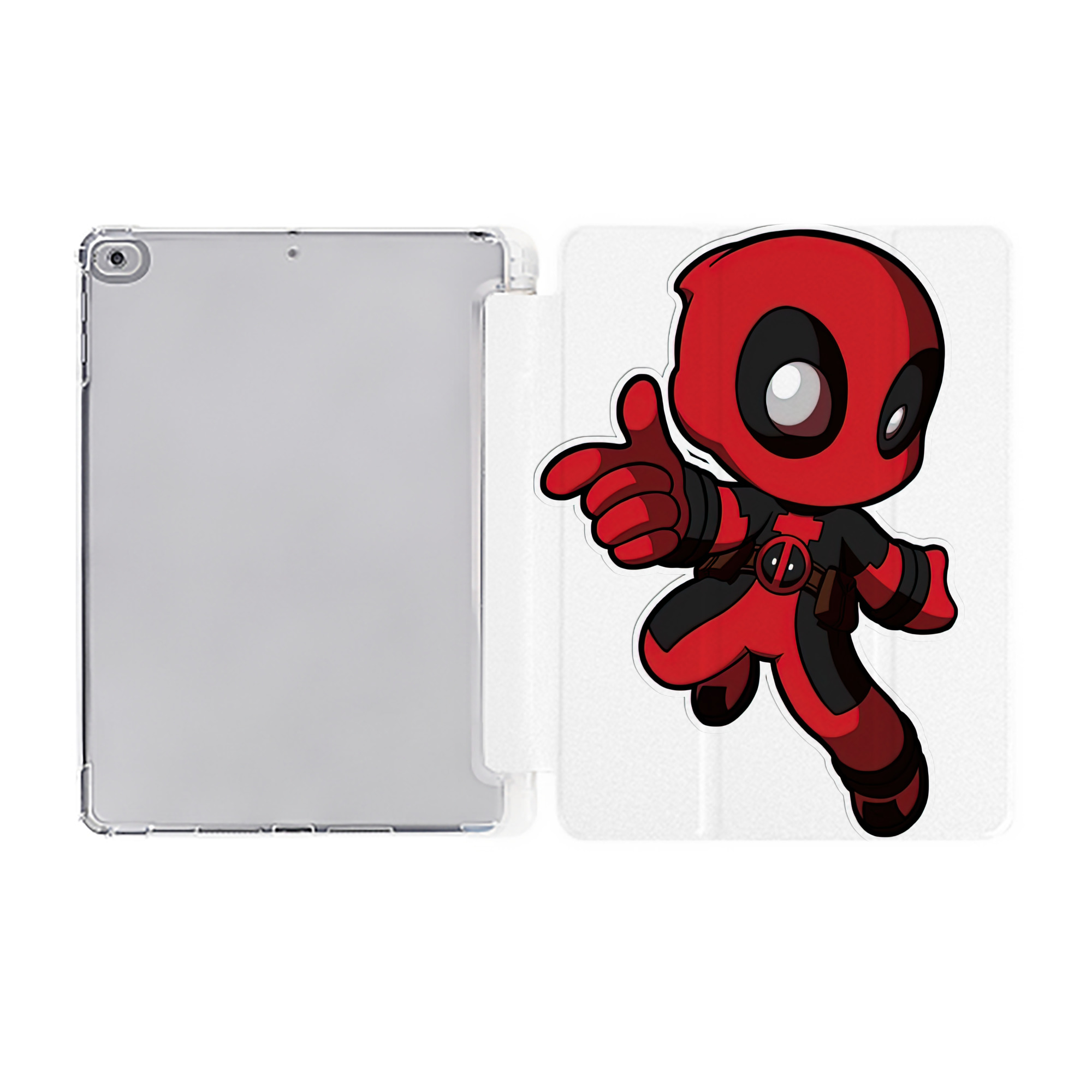 （画像用） Deadpool デッドプール IPad ケース ペン収納付き 三つ折りスタンド PUレザー×シリコン 対応機種9.5/10.5/10.9インチ